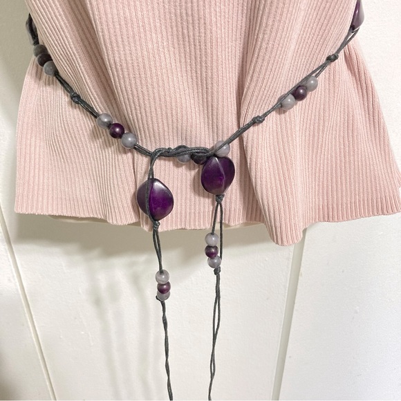 Boho Bohemian Long Beaded Self Tie Dress Tie Belt - Picture 1 of 7